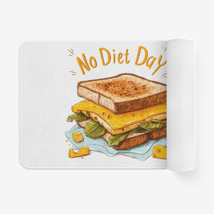 No Diet Day Sandwich Mat – Funny Non-Slip Rug for Kitchen & Bathroom