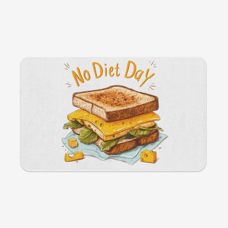 No Diet Day Sandwich Mat – Funny Non-Slip Rug for Kitchen & Bathroom